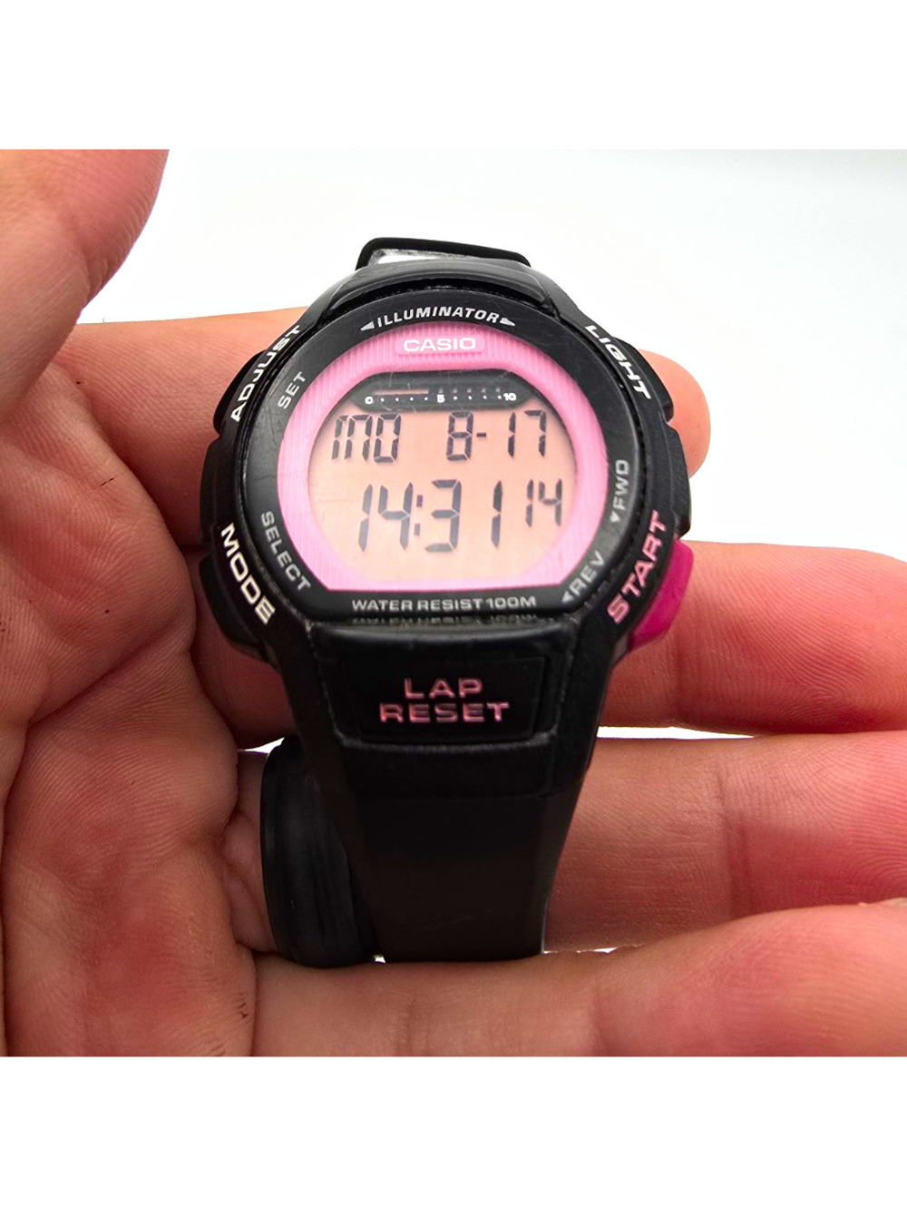 Casio Women’s Quartz Digital Sport Watch LW-200H Pink/Gray Dial Black 100m